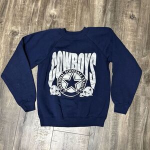 Vintage Dallas Cowboys NFL‎ Sweatshirt Men's L Blue Pullover Crew Neck